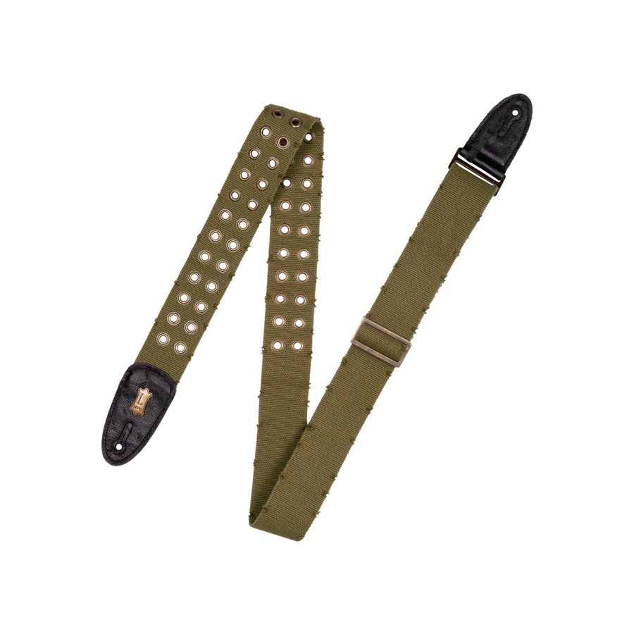 Levy's MC8TWEY-GRN Tracolla in cotone usurato con occhielli in ottone Green 2"