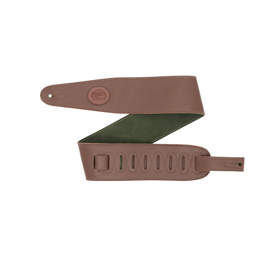 Levy's MGS44ST3-BRN-GRN Tracolla in pelle con retro in pelle scamosciata Brown & Green 3"