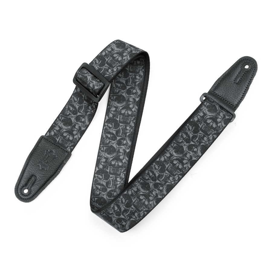 Levy's MPD2-111 Tracolla in poliestere Black & Grey Skulls 2"