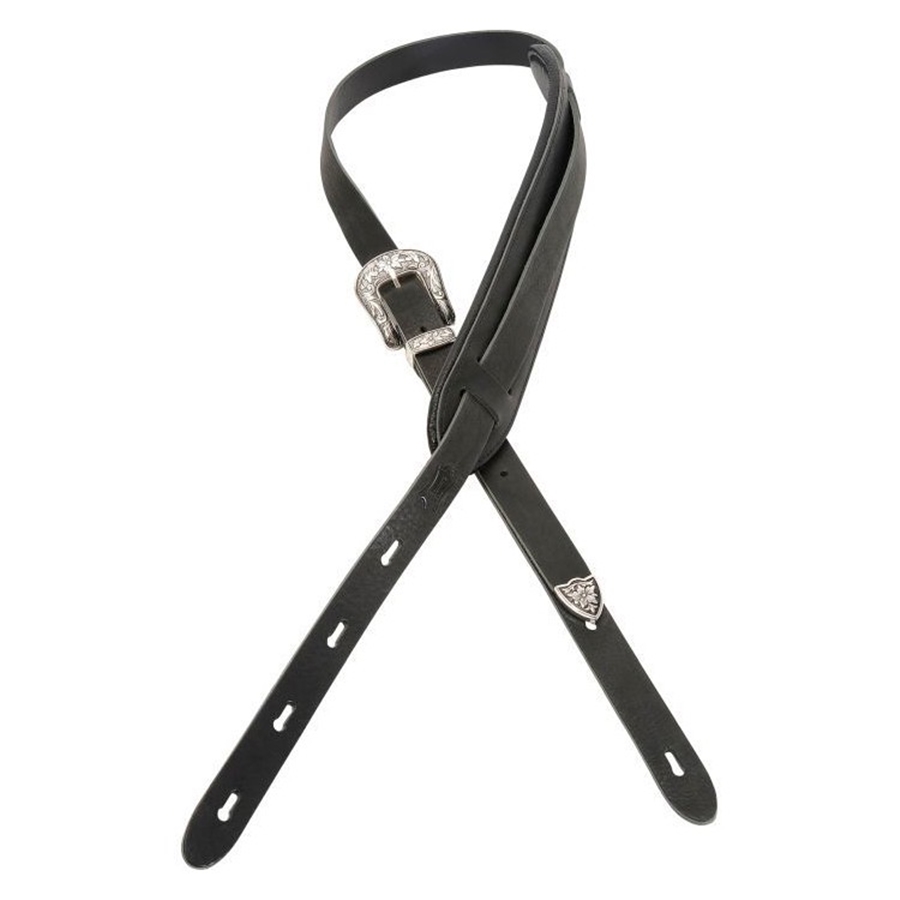 Levy's PM23W-BLK Tracolla in pelle conciata al vegetale Black 1"