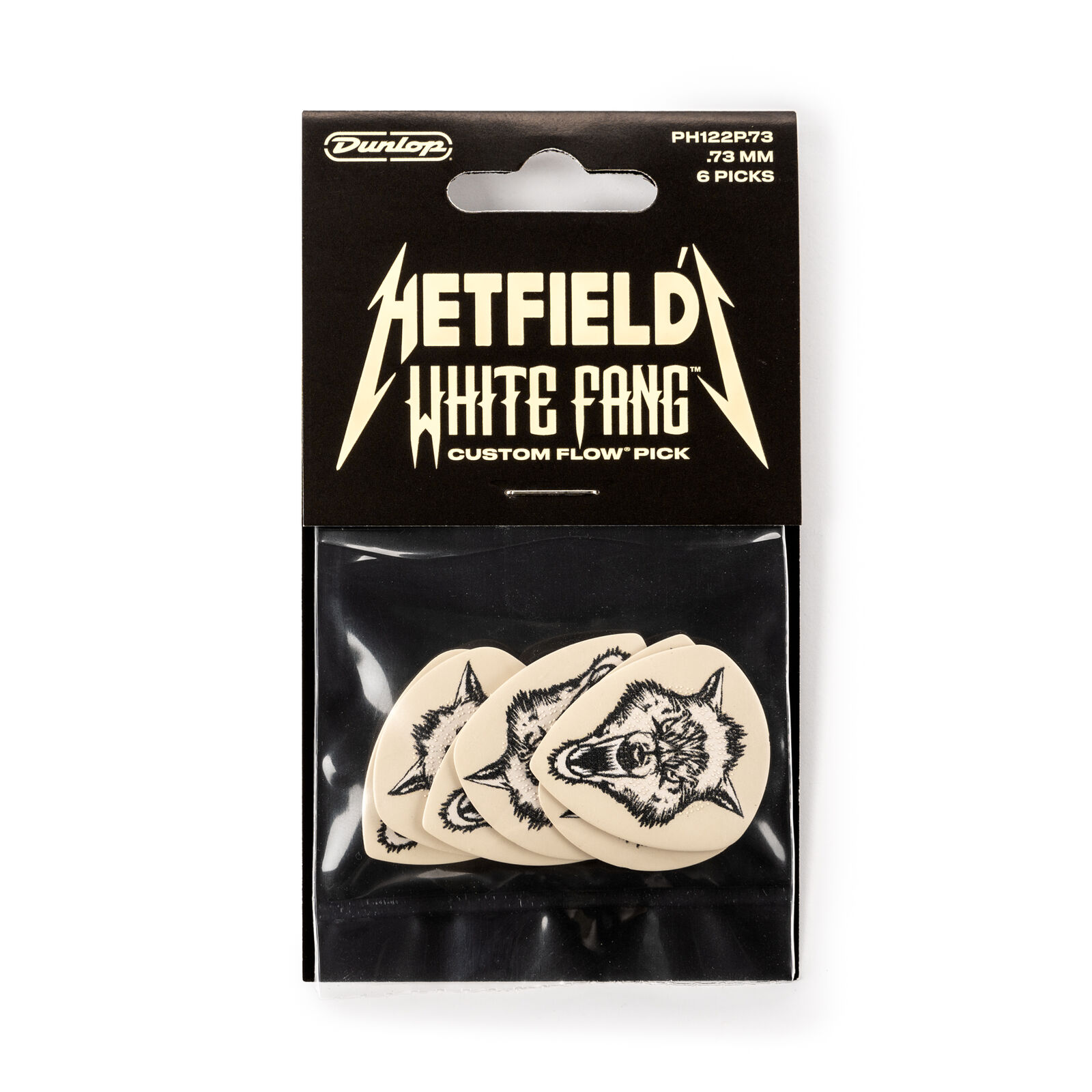 Dunlop PH122P073 Hetfield's White Fang Custom Flow .73 Player's Pack/6