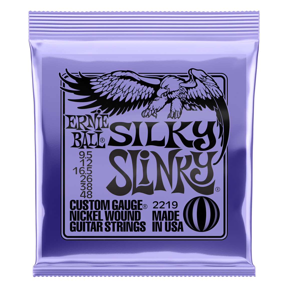 ERNIE BALL 2219 NICKEL WOUND SILKY SLINKY 9.5-48 ERNIE BALL 2219 NICKEL WOUND SILKY SLINKY 9.5-48