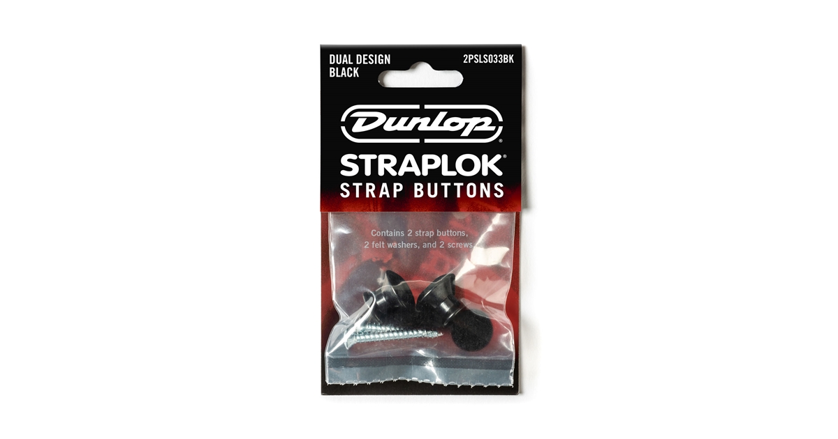 Dunlop 2PSLS033BK Straplok Dual Button Black