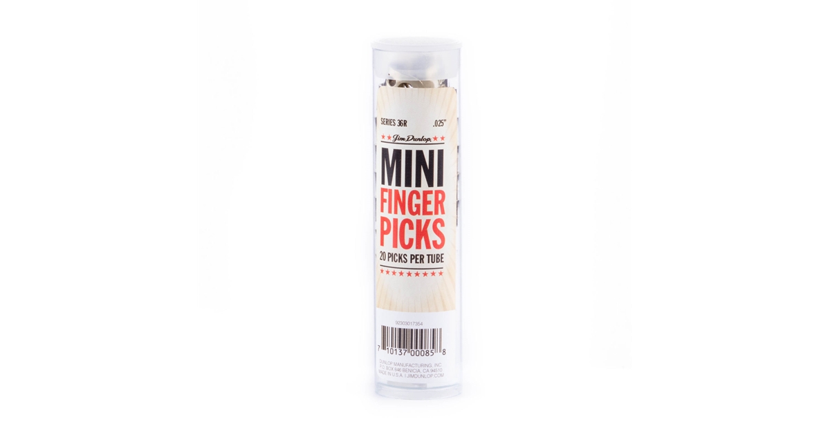 DUNLOP 36R N/S MINI FINGER .025 - TUBO 20 PLETTRI DUNLOP 36R N/S MINI FINGER .025 - TUBO 20 PLETTRI
