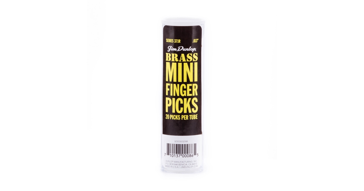 DUNLOP 371R BRASS MINI FINGER .013 - TUBO 20 PLETTRI DUNLOP 371R BRASS MINI FINGER .013 - TUBO 20 PLETTRI