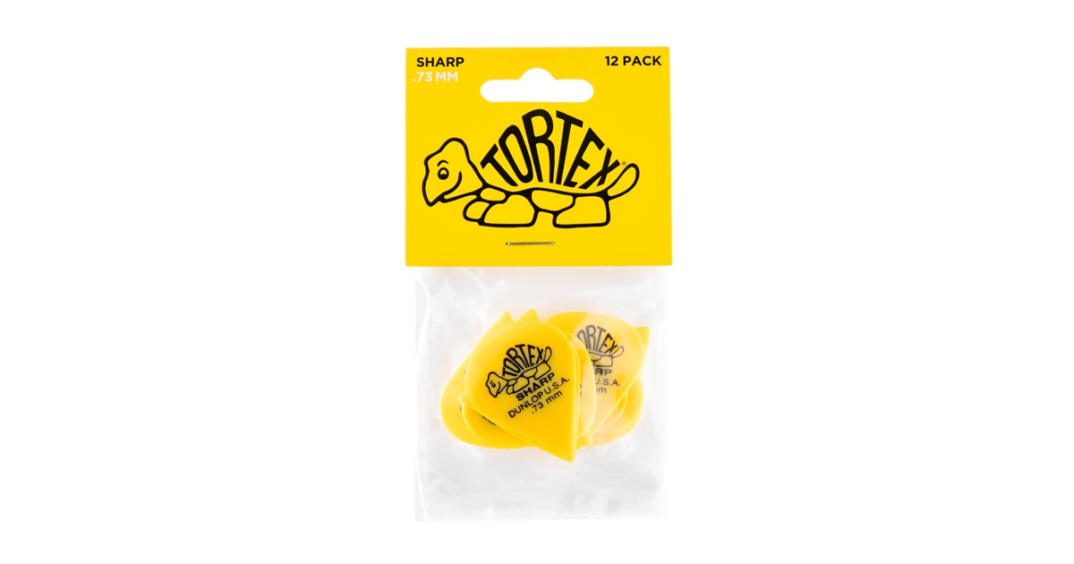 DUNLOP 412P TORTEX SHARP YELLOW .73 DUNLOP 412P TORTEX SHARP YELLOW .73