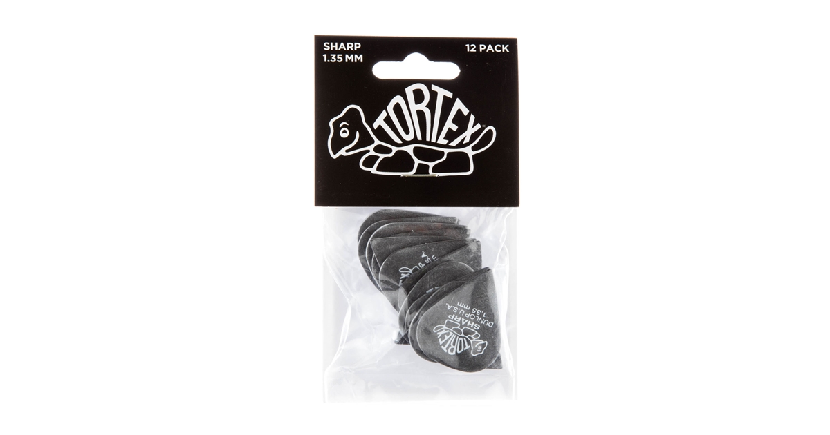 DUNLOP 412P1.35 TORTEX SHARP BLACK DUNLOP 412P1.35 TORTEX SHARP BLACK