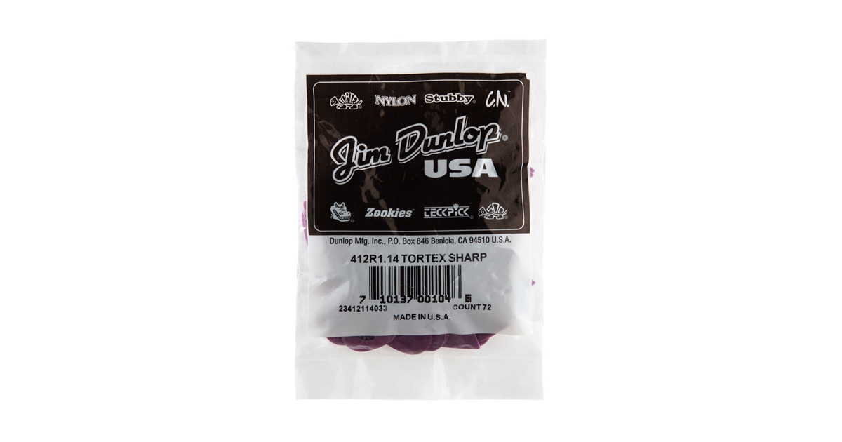 DUNLOP 412R1.14 TORTEX SHARP PURPLE DUNLOP 412R1.14 TORTEX SHARP PURPLE