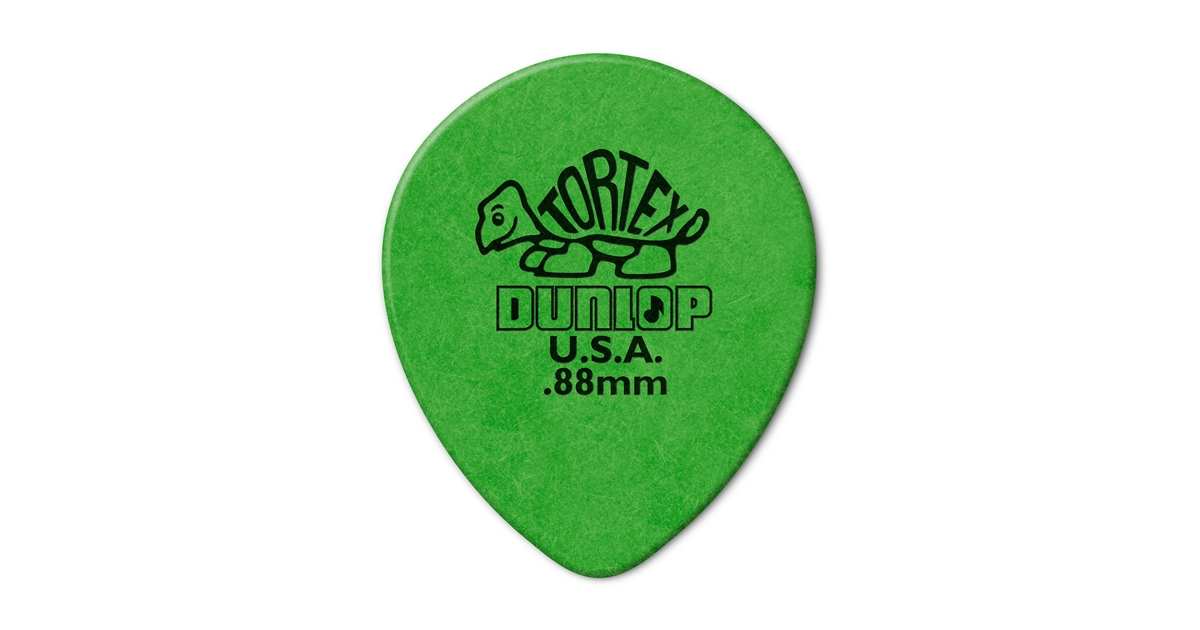 DUNLOP 413R TORTEX TEAR DROP GREEN .88 DUNLOP 413R TORTEX TEAR DROP GREEN .88