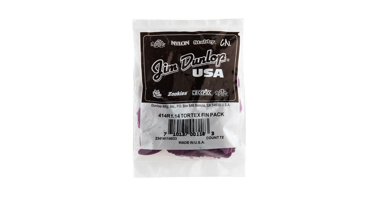 DUNLOP 414R TORTEX FIN PURPLE 1.14 DUNLOP 414R TORTEX FIN PURPLE 1.14