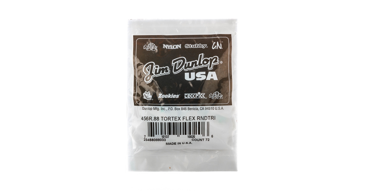 Dunlop 456R.88 Tortex Flex Triangle .88 mm Bag/72