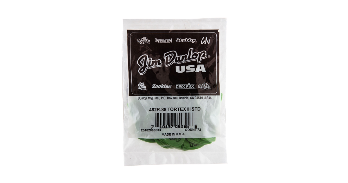 DUNLOP 462R TORTEX III GREEN .88 DUNLOP 462R TORTEX III GREEN .88