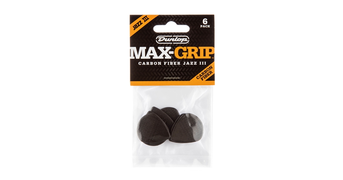 DUNLOP 471P3C MAX-GRIP JAZZ III CARBON FIBER DUNLOP 471P3C MAX-GRIP JAZZ III CARBON FIBER