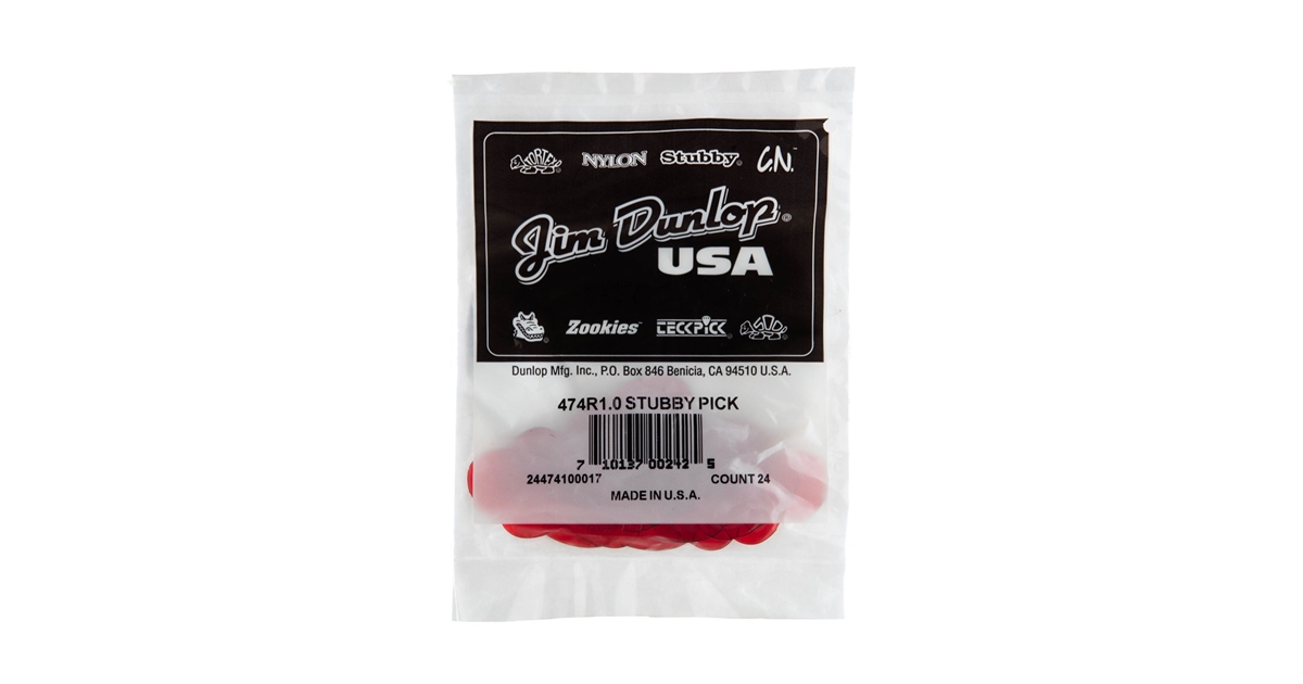 DUNLOP 474R1.0 STUBBY JAZZ 1.0MM DUNLOP 474R1.0 STUBBY JAZZ 1.0MM