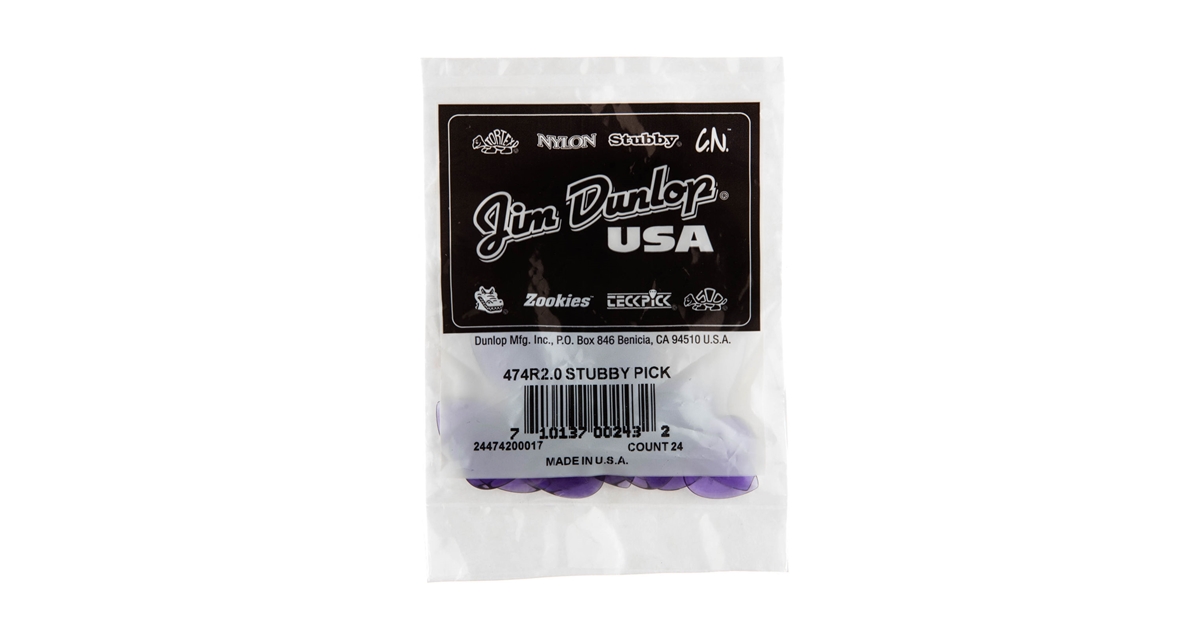 DUNLOP 474R2.0 STUBBY JAZZ 2.0MM DUNLOP 474R2.0 STUBBY JAZZ 2.0MM
