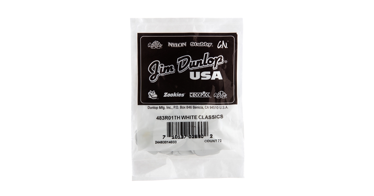 DUNLOP 483R#01 WHITE CLASSIC - THIN DUNLOP 483R#01 WHITE CLASSIC - THIN