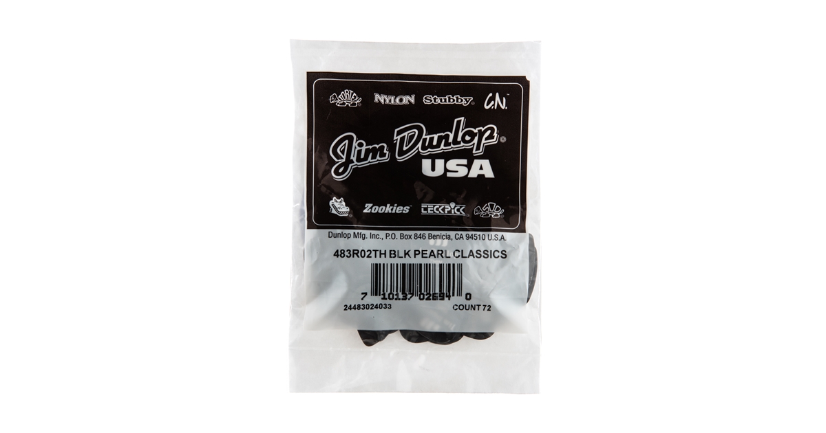 DUNLOP 483R#02 BLACK PERLOID - THIN DUNLOP 483R#02 BLACK PERLOID - THIN