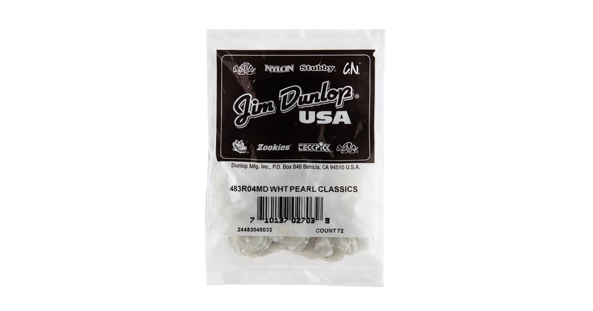 DUNLOP 483R#04 WHITE PERLOID - MEDIUM DUNLOP 483R#04 WHITE PERLOID - MEDIUM