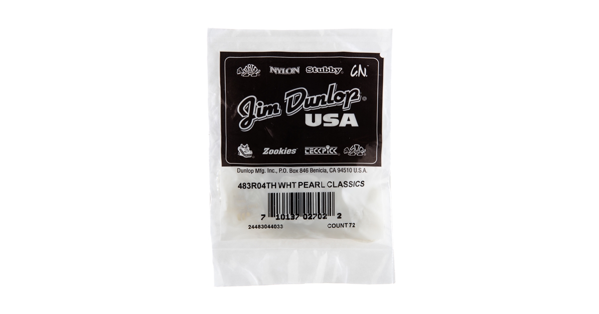 DUNLOP 483R#04 WHITE PERLOID - THIN DUNLOP 483R#04 WHITE PERLOID - THIN