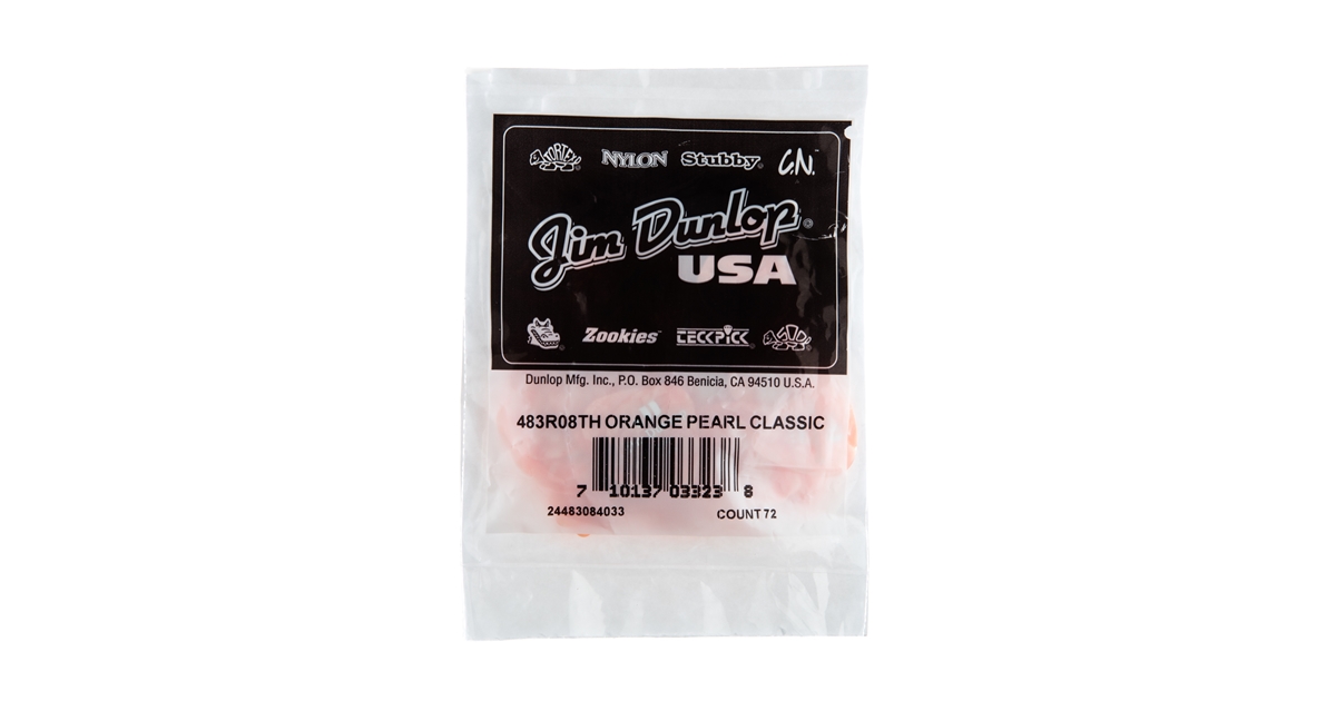 DUNLOP 483R#08 ORANGE PERLOID - THIN DUNLOP 483R#08 ORANGE PERLOID - THIN