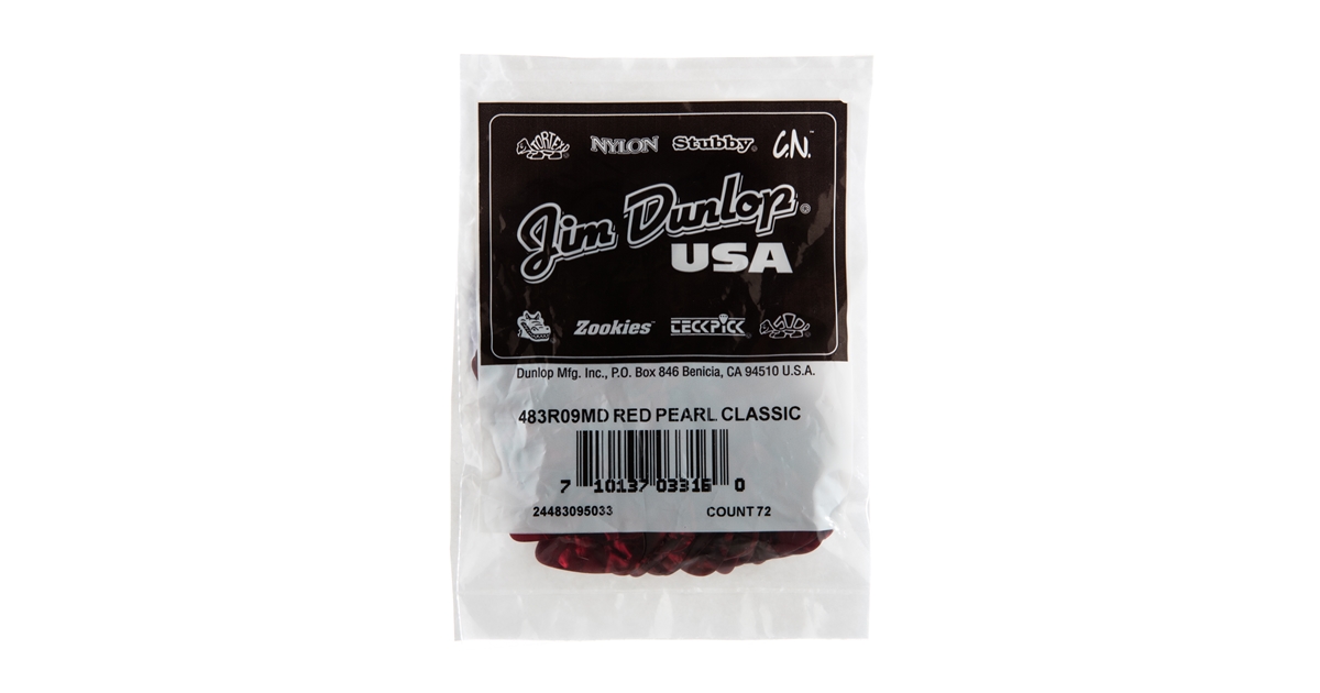 DUNLOP 483R#09 RED PERLOID - MEDIUM DUNLOP 483R#09 RED PERLOID - MEDIUM