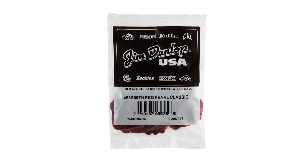 DUNLOP 483R#09 RED PERLOID - THIN DUNLOP 483R#09 RED PERLOID - THIN