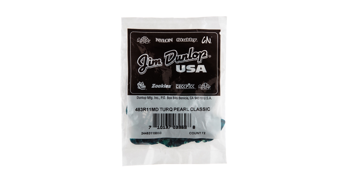 DUNLOP 483R#11 TURQUOISE PERLOID - MEDIUM DUNLOP 483R#11 TURQUOISE PERLOID - MEDIUM