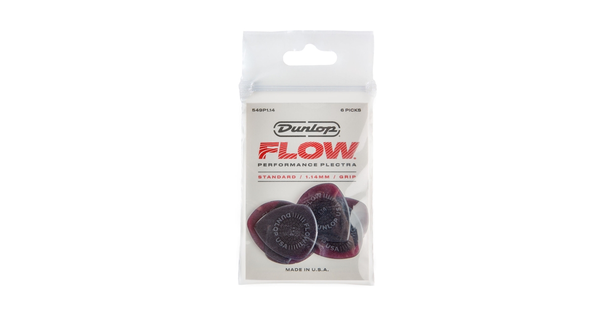 DUNLOP 549P1.14 FLOW STANDARD GRIP 1.14MM PLAYER PACK/6 DUNLOP 549P1.14 FLOW STANDARD GRIP 1.14MM PLAYER PACK/6
