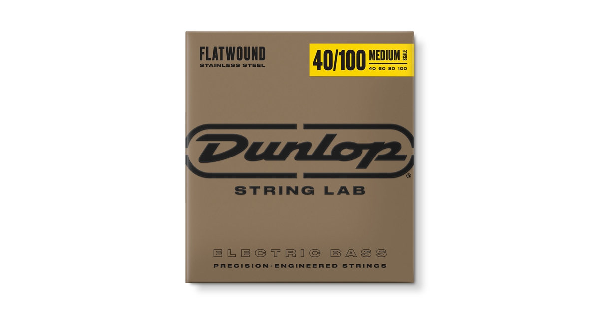 DUNLOP DBFS40100M CORDE BASSO FLATWOUND LIGHT SCALA MEDIA SET/4