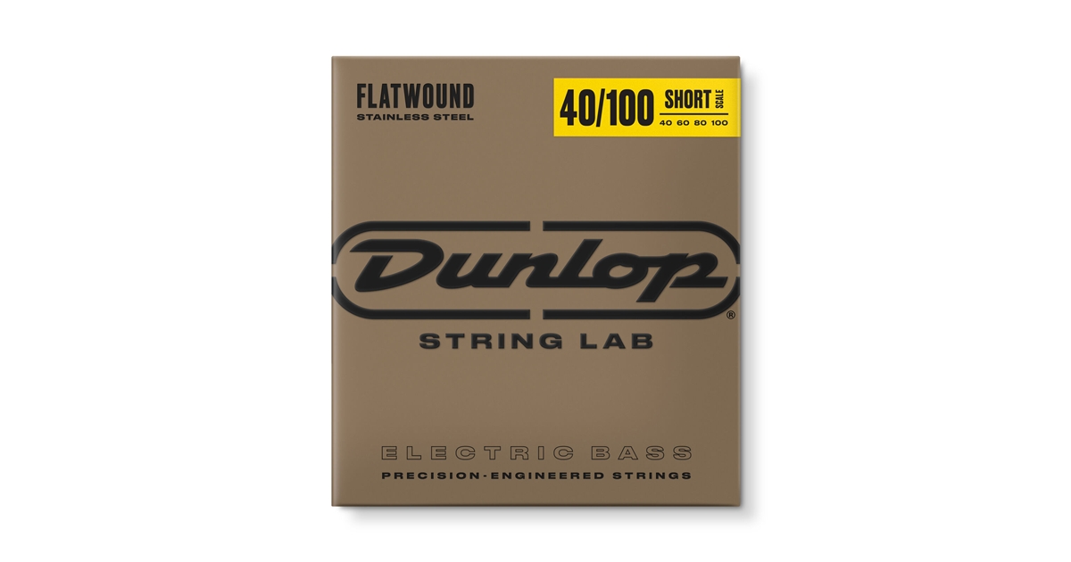 DUNLOP DBFS40100S CORDE BASSO FLATWOUND LIGHT SCALA CORTA SET/4