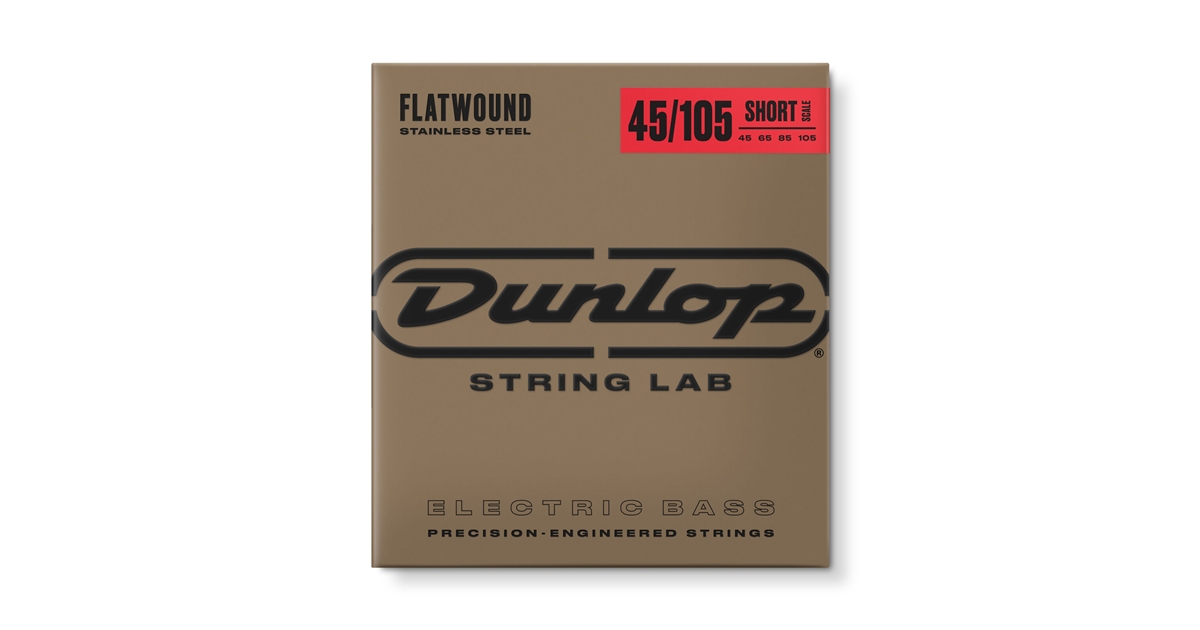 DUNLOP DBFS45105S CORDE BASSO FLATWOUND SCALA CORTA SET/4 DUNLOP DBFS45105S CORDE BASSO FLATWOUND SCALA CORTA SET/4