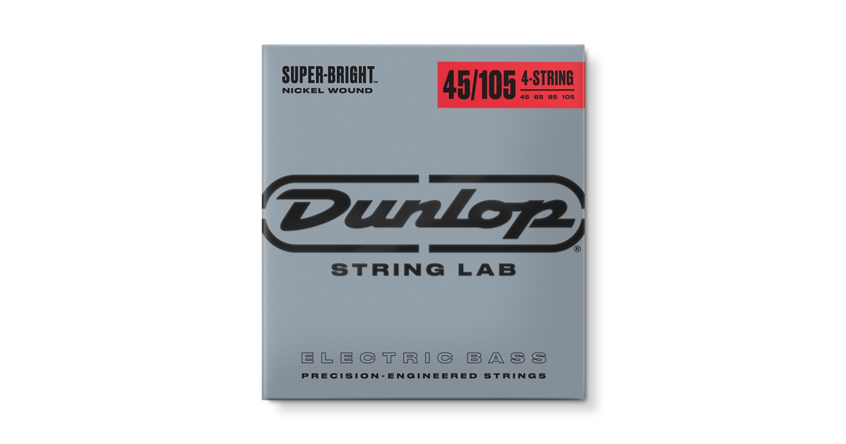 Dunlop DBSBN45105 Super Bright Nickel Wound, Medium Set/4