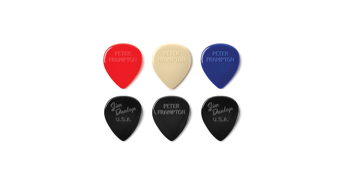 Dunlop PF599P Peter Frampton Vintage Jazz Teardrop Player's Pack/6