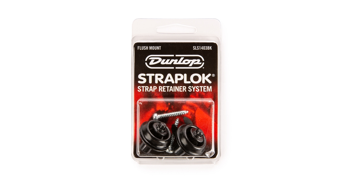 Dunlop SLS1403BK Straplok Flush Mount Strap Retainer System, Black