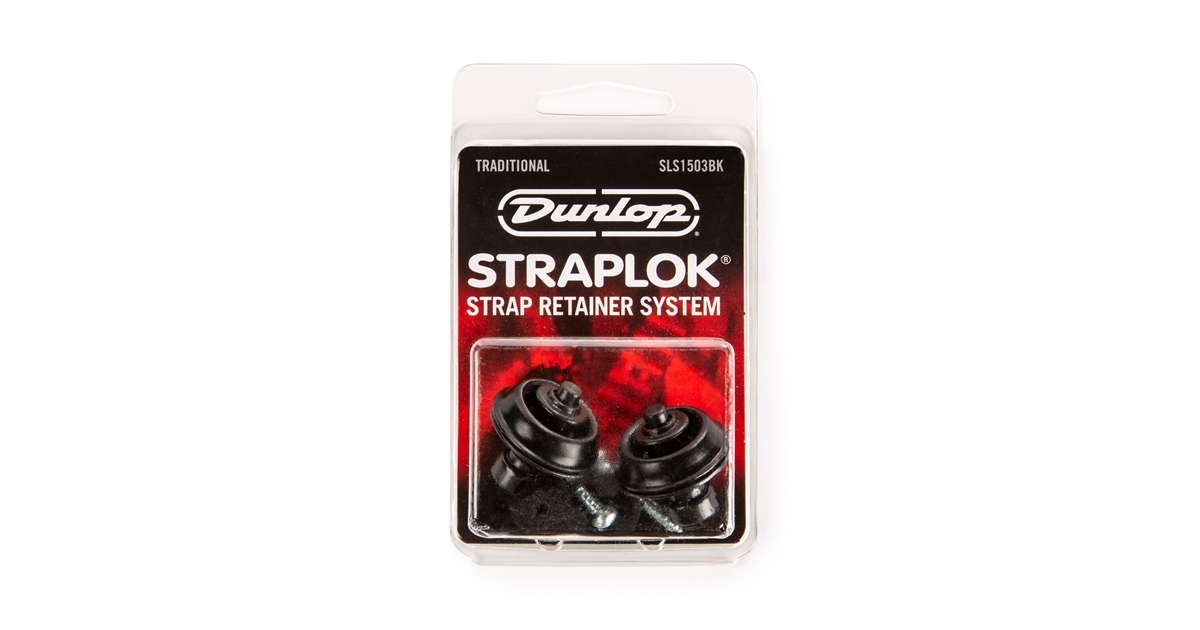 Dunlop SLS1503BK Straplok Traditional Strap Retainer System, Black