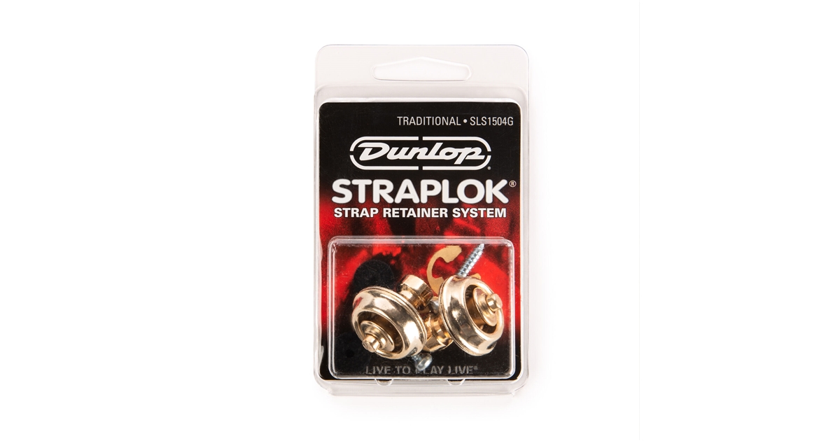 Dunlop SLS1504G Straplok Traditional Strap Retainer System, Gold