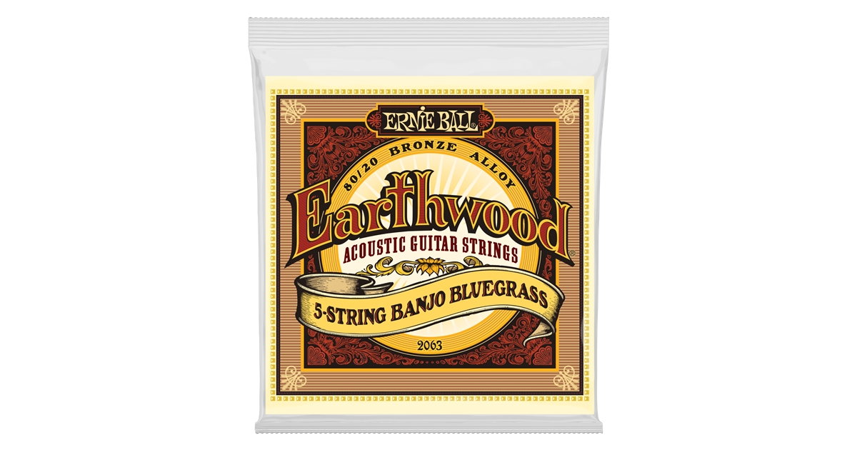 Ernie Ball 2063 Earthwood Banjo Bluegrass Terminate ad Anello Bronzo 80/20