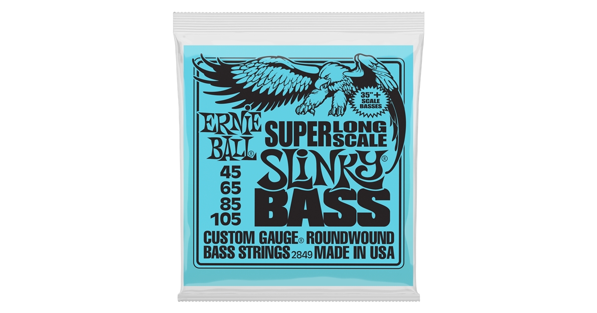 Ernie Ball 2849 Nickel Wound 4 corde scala Super Lunga 45-105