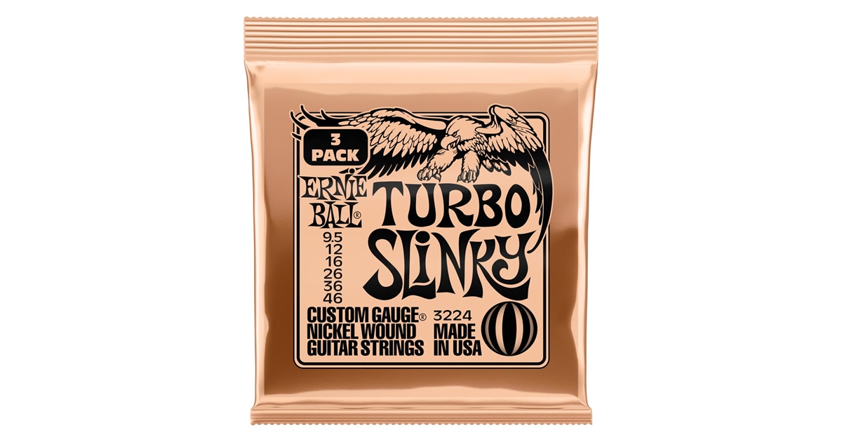 ERNIE BALL 3224 TURBO SLINKY NCKL WND PK 9.5 46 ERNIE BALL 3224 TURBO SLINKY NCKL WND PK 9.5 46