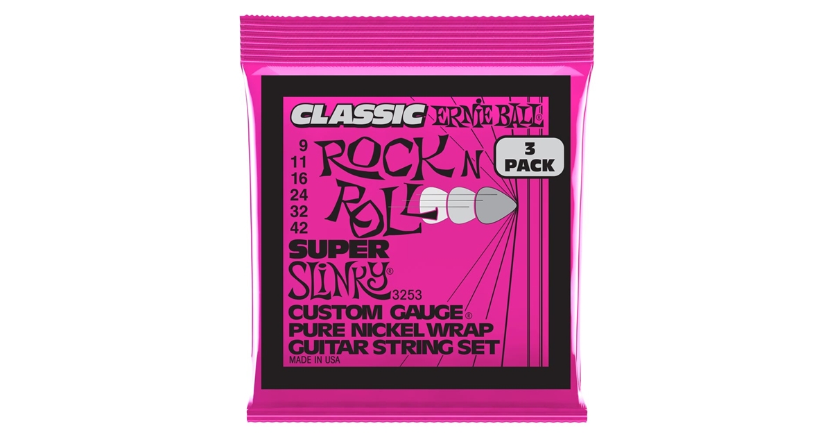 Ernie Ball 3253 Super Slinky Clas RnR  3 Pk 9 42