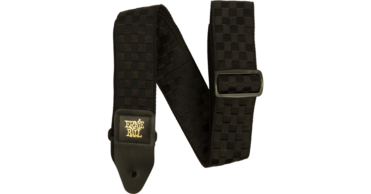 Ernie Ball 5341 Black Checkers Jacquard Strap