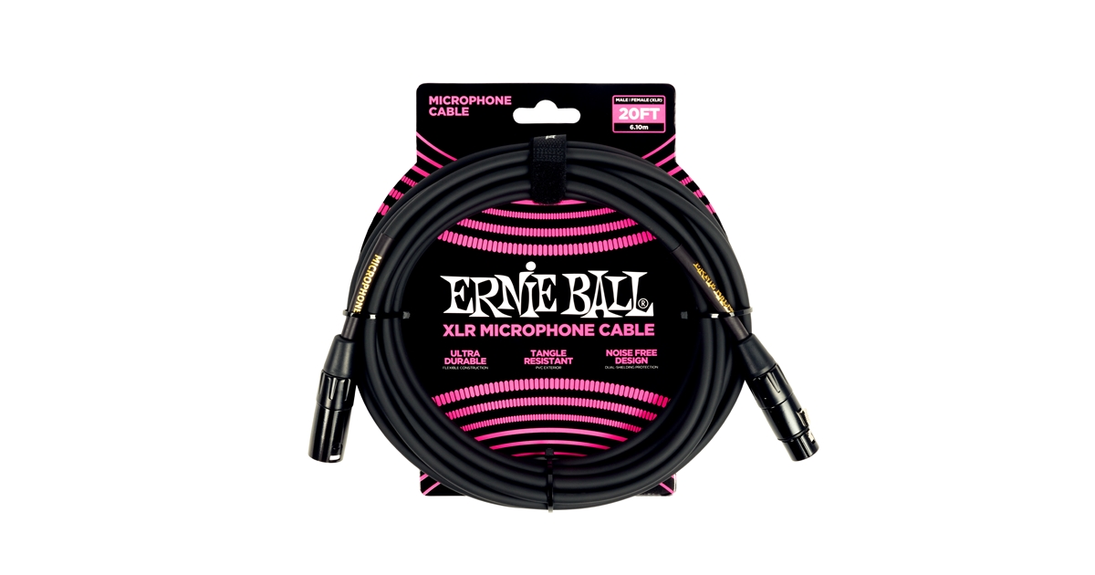 Ernie Ball 6388 Cavo Microfonico PVC nero 6 m