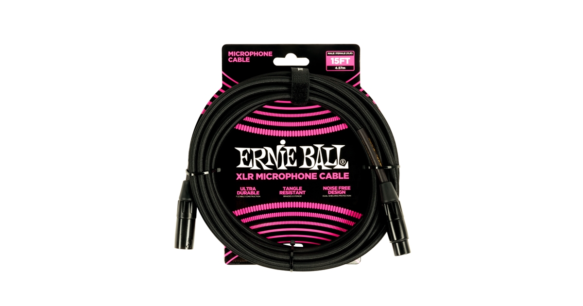 Ernie Ball 6391 Cavo Microfonico Braided nero 4,5 m