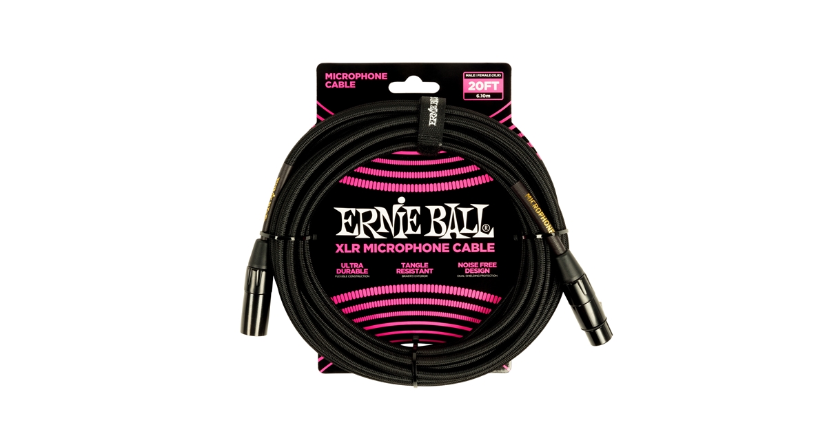 Ernie Ball 6392 Cavo Microfonico Braided nero 6 m
