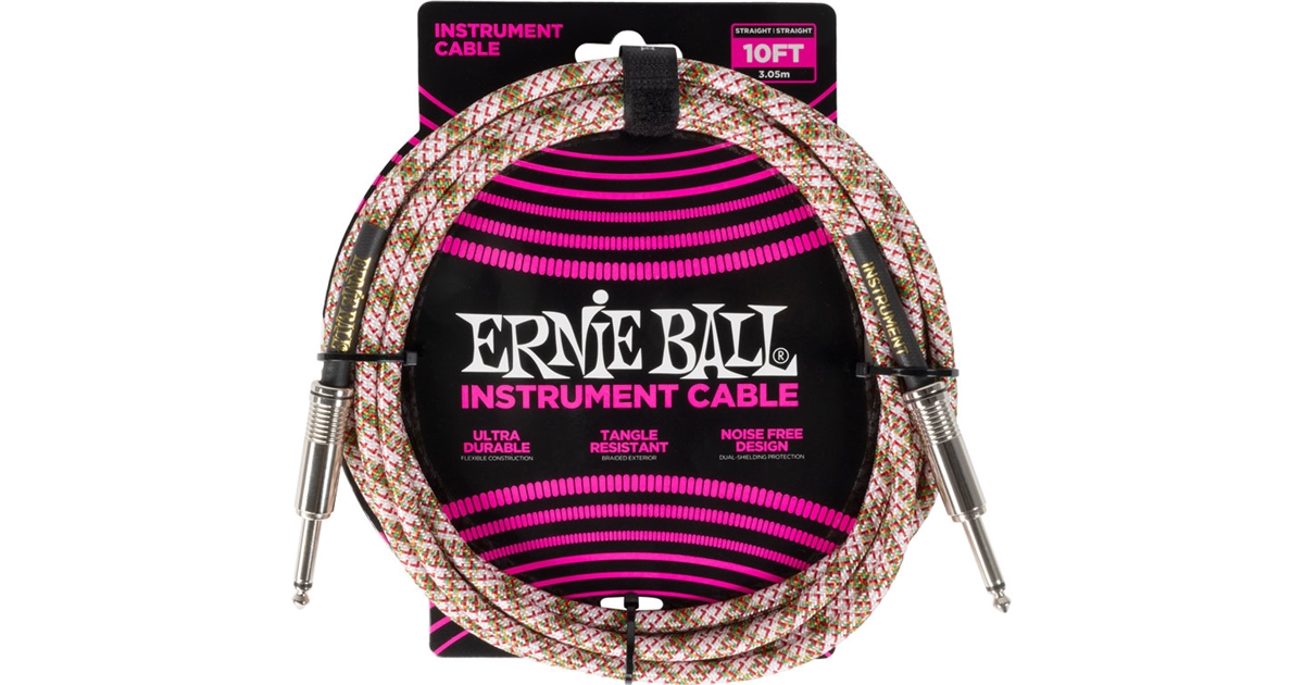 Ernie Ball 6426 Braided Cable Emerald Argyle 3m