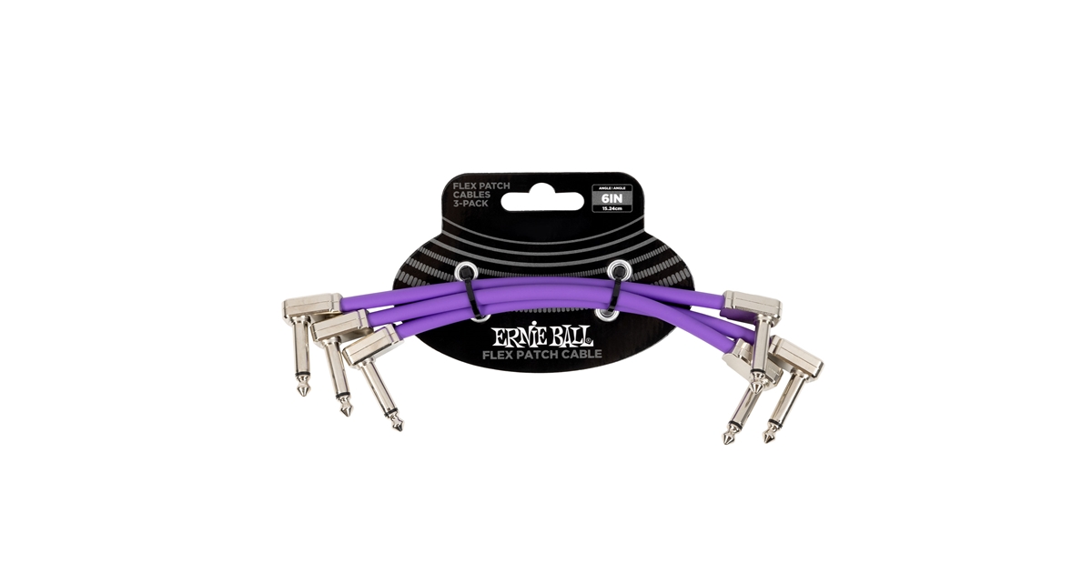 Ernie Ball 6452 Flex Patch Cable Purple 15cm 3pk