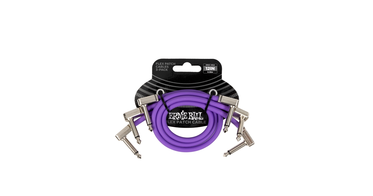 Ernie Ball 6453 Flex Patch Cable Purple 30cm 3pk