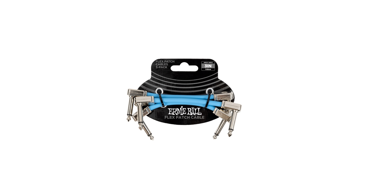 Ernie Ball 6459 Flex Patch Cable Blue 8cm 3pk