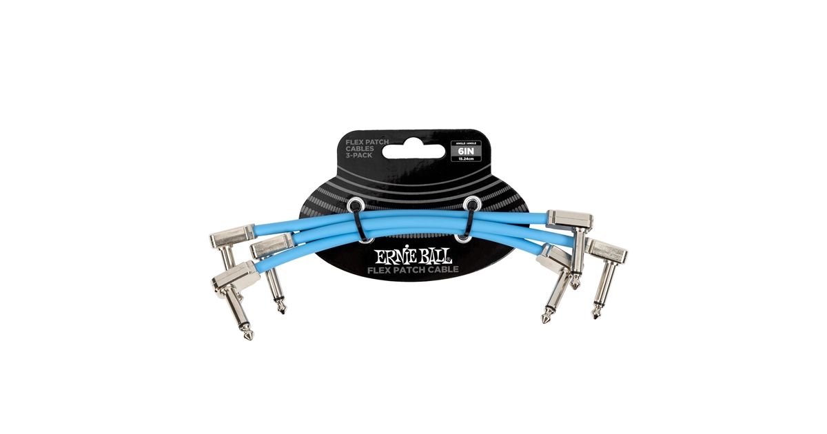 Ernie Ball 6460 Flex Patch Cable Blue 15cm 3pk