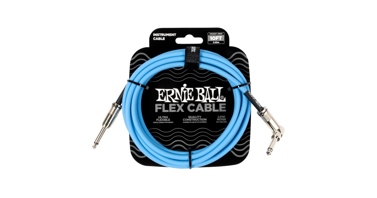 Ernie Ball 6464 Flex Cable Straight Angle Blue 3m